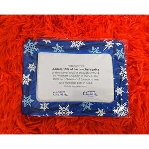 NWT 2014 Petsmart Blue White PVC Rubber Winter Snowflake Christmas 4x6 Pet Frame